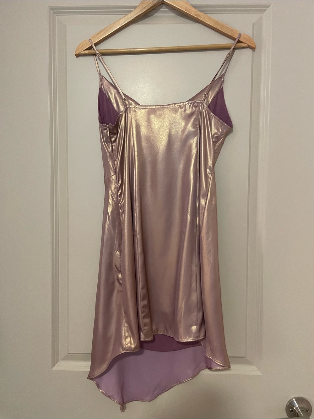 Urban Outfitters Mallory Metallic Asymmetrical Slip Dress - Picture 10 of 10